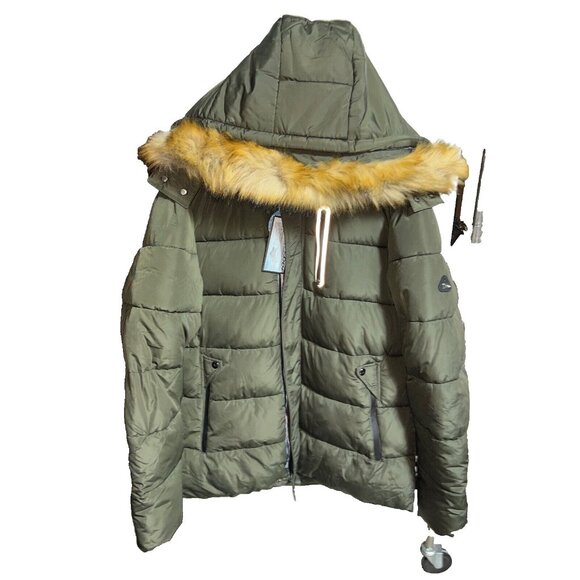 SPIRE ASCENDER DARK OLIVE GREEN plus sz 2X PARKA WATERPROOF PATCH JACKET MENS - Picture 1 of 11